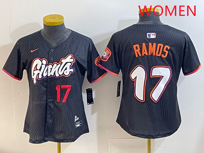 Women San Francisco Giants #17 Ramos Black Joint Name 2025 Nike MLB Jersey style 2